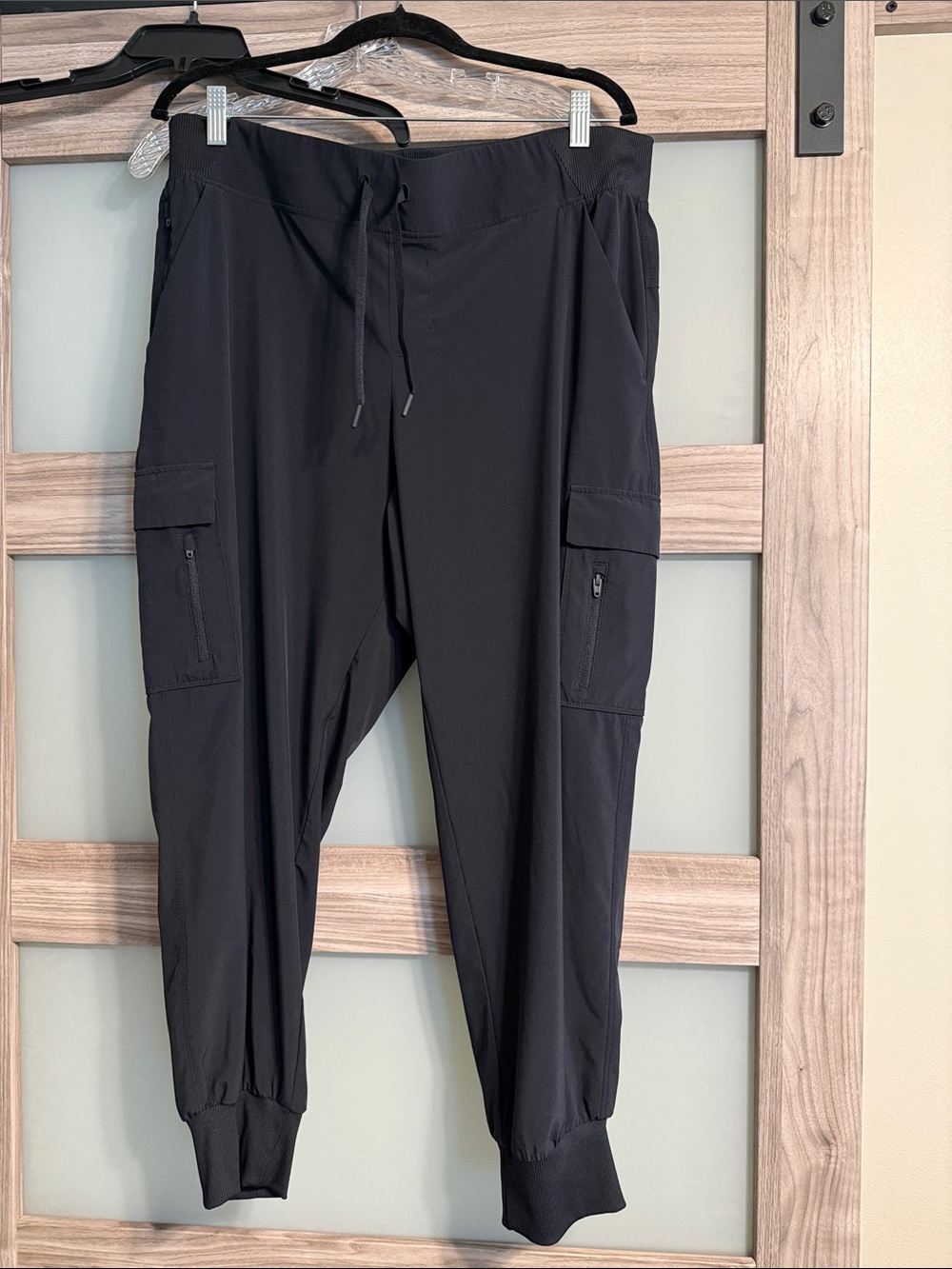 all in motion Black Cargo Jogger Scrub Pants with Zip Pockets